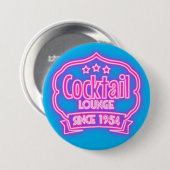 Cocktail Lounge Retro Vintages Neon Schild Bar Button (Vorne & Hinten)