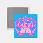 Cocktail Lounge Retro Vintages Neon Schild Bar Magnet (Vorderseite/Rückseite)
