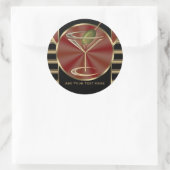 Cocktail Lounge Runder Aufkleber (Tasche)