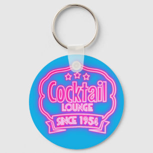 Cocktail-Lounge Vintage-Neon-Schild Getränkebar Schlüsselanhänger