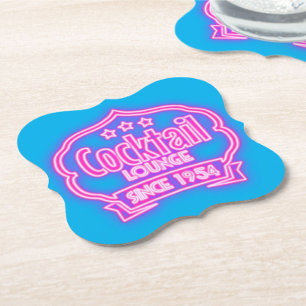 Cocktail-Lounge Vintage-Neonschild Spirituosen pin Untersetzer