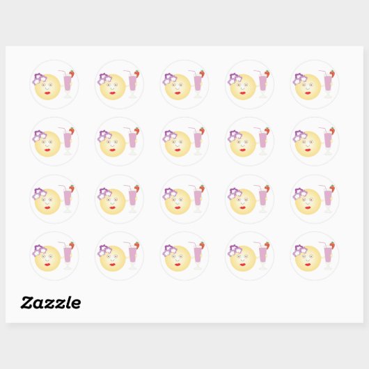 Cocktail Love Girly Emoji Stickers (Blatt)