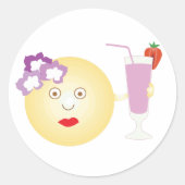 Cocktail Love Girly Emoji Stickers (Vorderseite)