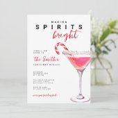 Cocktail Making Spirituosen Helle Weihnachtsfeiert Einladung (Stehend Vorderseite)