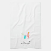 Cocktail Margarita Muster Name Geschirrtuch (Vertikal)