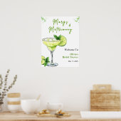 Cocktail Margs and Matrimony Bridal Shower Welcome Poster (Küche)