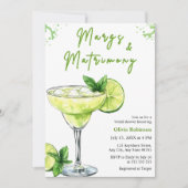 Cocktail Margs & Matrimony Bridal Shower Einladung (Vorderseite)