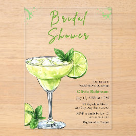 Cocktail Margs & Matrimony Margarita Bridal Shower Acryleinladungen