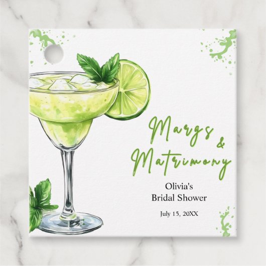 Cocktail Margs und Hochzeit Brautparty  Geschenkanhänger (Vorderseite)