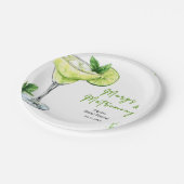 Cocktail Margs und Matrimony Brautparty Pappteller (Schrägansicht)