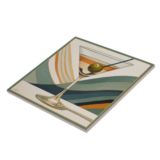 Cocktail Martini Design Mitte des Jahrhunderts Fliese (Seite)