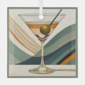 Cocktail Martini Design Mitte des Jahrhunderts Ornament Aus Glas (Vorderseite)