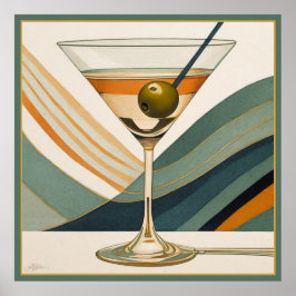 Cocktail Martini Design Mitte des Jahrhunderts Poster