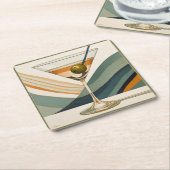 Cocktail Martini Design Mitte des Jahrhunderts Rechteckiger Pappuntersetzer (angewinkelt)