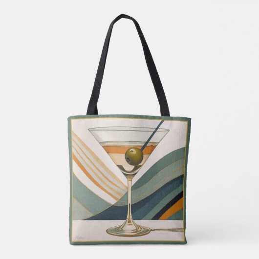 Cocktail Martini Design Mitte des Jahrhunderts Tasche (Rückseite)