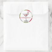 Cocktail Martini Holiday Chefin Weihnachts-Party Runder Aufkleber (Tasche)