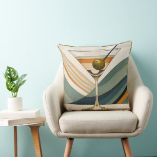 Cocktail Martini Mid-Century-Design Kissen