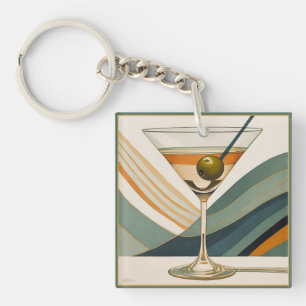 Cocktail Martini Mid-Century-Design Schlüsselanhänger