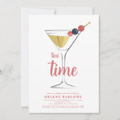 Cocktail Martini Modernes Minimalistisches Erwachs Einladung (Vorderseite)