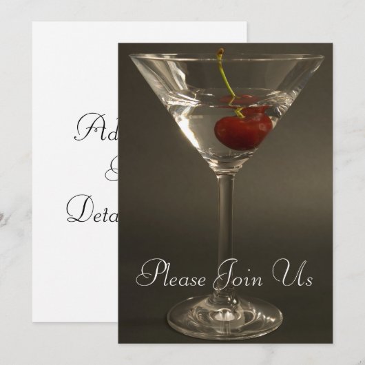 Cocktail Martini-Party Einladung (Vorne/Hinten)