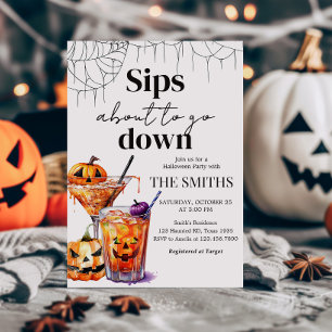 Cocktail Martini Pumpkin Halloween-Party Einladung