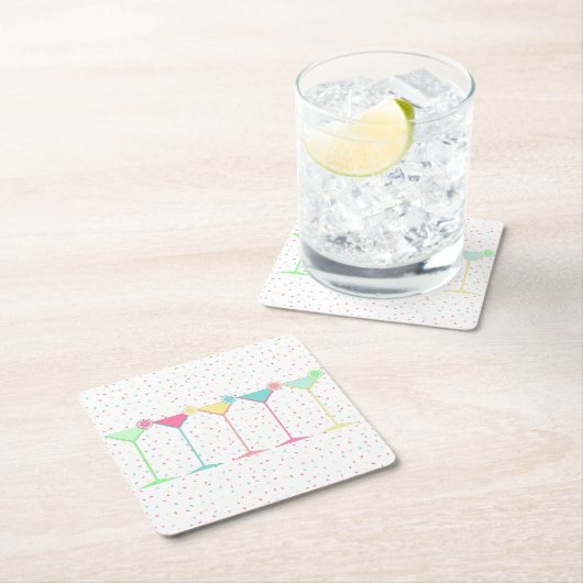 Cocktail Martini Rechteckiger Pappuntersetzer (Vor Ort)