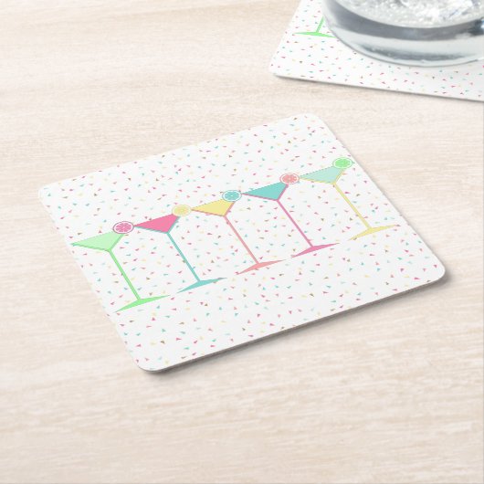 Cocktail Martini Rechteckiger Pappuntersetzer (angewinkelt)