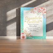 Cocktail-Menü für Hochzeiten Rosa Blumenkohl Poster