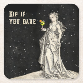 Cocktail-Menü "Hexen Themed Halloween-Party" Rechteckiger Pappuntersetzer