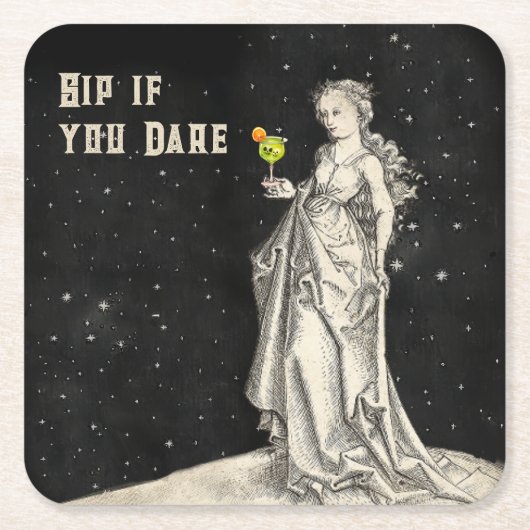 Cocktail-Menü "Hexen Themed Halloween-Party" Rechteckiger Pappuntersetzer (Vorderseite)