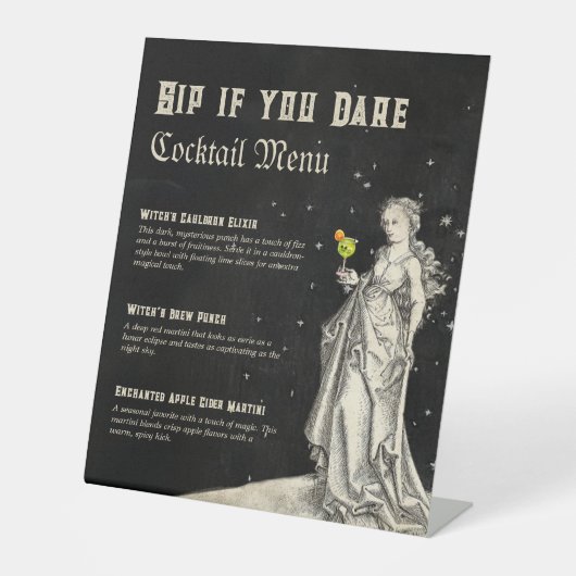 Cocktail-Menü "Hexen Themed Halloween-Party" Sockelschild (Vorderseite)