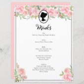 Cocktail-Menü im Rosa Brautparty (Vorne/Hinten)