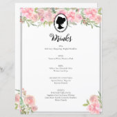 Cocktail-Menü im Rosa Brautparty (Vorne/Hinten)