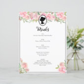 Cocktail-Menü im Rosa Brautparty (Stehend Vorderseite)