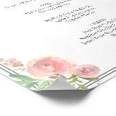 Cocktail-Menü im Rosa Brautparty Poster (Ecke)