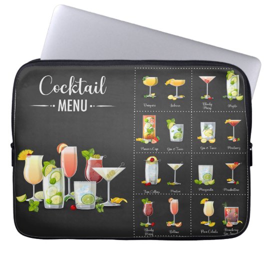 Cocktail-Menü Laptopschutzhülle (Vorderseite)
