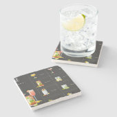 Cocktail-Menü Steinuntersetzer (Seitenansicht)