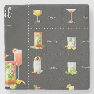 Cocktail-Menü Steinuntersetzer