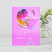 Cocktail mit Cocktailschirmen Einladung (Stehend Vorderseite)