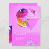 Cocktail mit Cocktailschirmen Einladung (Vorne/Hinten)