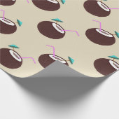 Cocktail mit Strohmotiv - Sommerstrand Geschenkpapier (Ecke)