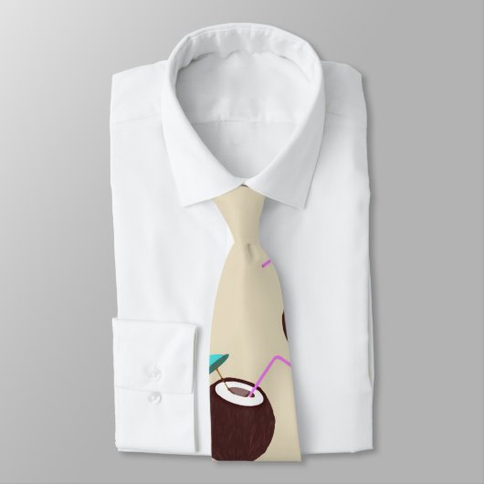 Cocktail mit Strohmotiv - Sommerstrand Krawatte (Gebunden)