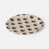 Cocktail mit Strohmotiv - Sommerstrand Pappteller (Schrägansicht)