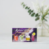 Cocktail Mix Drinks | Lila Goldmarmor Visitenkarte (Stehend Vorderseite)