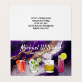 Cocktail Mix Drinks | Lila Goldmarmor Visitenkarten (Außenseite Aufgefaltet)