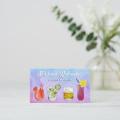 Cocktail Mix Drinks | Mixology Watercolor Visitenkarte (Stehend Vorderseite)