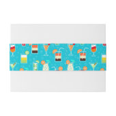 Cocktail-Muster auf aquamarinem Hintergrund Einladungsbanderole (Rückseitenbeispiel)