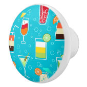 Cocktail-Muster auf aquamarinem Hintergrund Keramikknauf (Rechts)