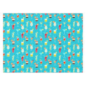 Cocktail-Muster auf aquamarinem Hintergrund Tischdecke (Vorderseite (Horizontal))