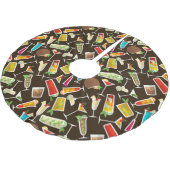 Cocktail-Muster, Long Drink, Cocktail-Bar Polyester Weihnachtsbaumdecke (Schrägansicht)